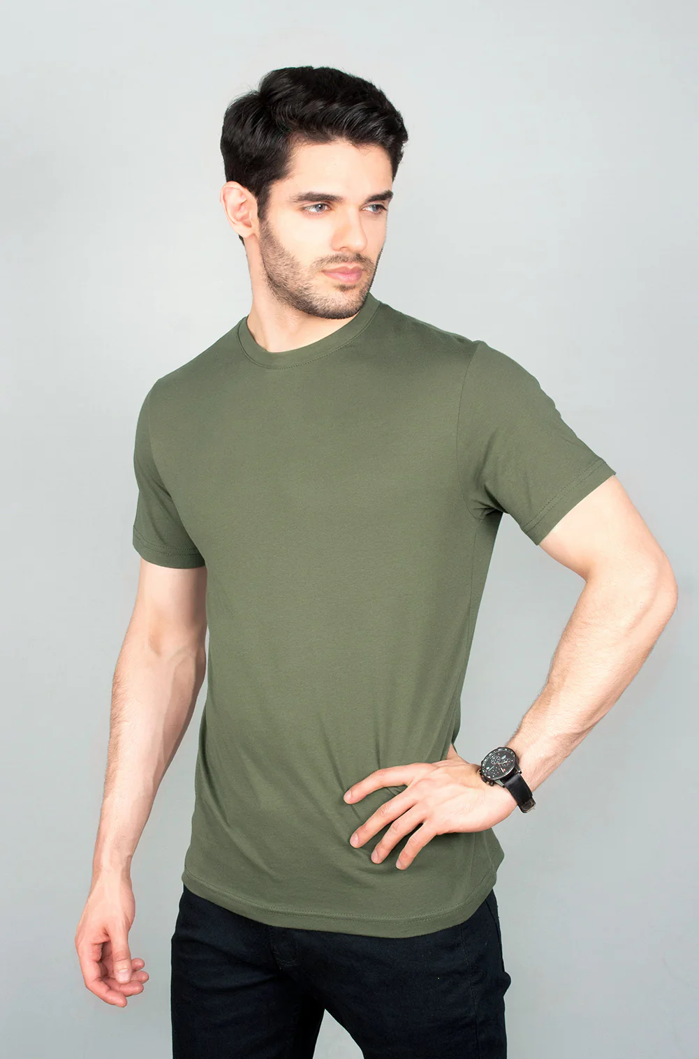 Mens" VINEY" Basic Cotton Crew Neck T-Shirt - Image 4